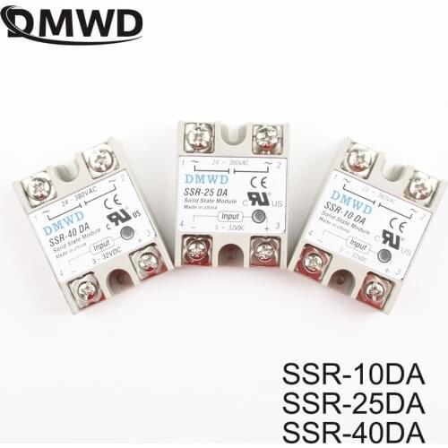 Solid state relay SSR-10DA SSR-25DA SSR-40DA 10A 25A 40A actually 3-32V DC TO AC 24-380VSSR 10DA 25DA 40DA