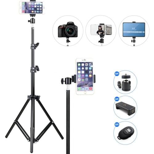 Universal Portable Aluminum Selfie Tripod Stand Mount Camera Tripod For Phone Tablet Flash Photo With Bluetooth Remote Control