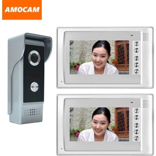 7" LCD Monitor video doorbell Intercom System IR Night Vision Alloy Door Camera Video Door Phone 2 Monitor 1 Camera