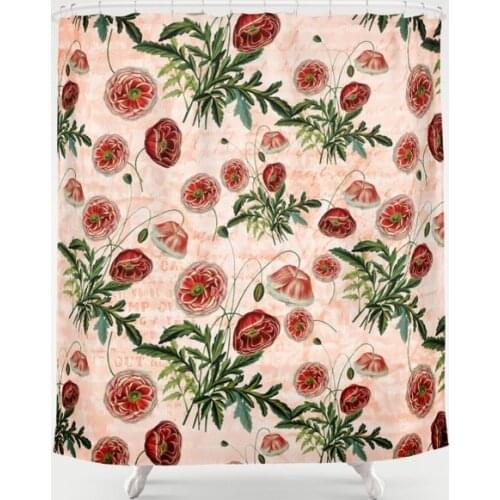 Vintage Floral Watercolor Pattern Shower Curtain Waterproof Bathroom Decorations Polyester Bathroom Shower Curtain