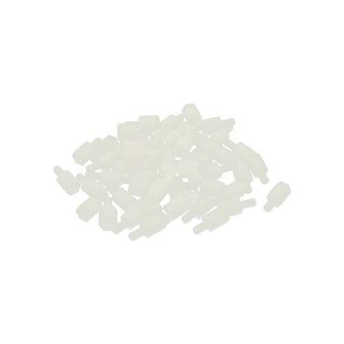 50 Pcs M3 7mm+6mm Male Female Thread Nylon PCB Hex Stand-Off Screw Spacer