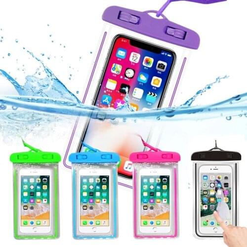 Water Sport Waterproof Phone Case Pouch Luminous Swimming Dry Bag Underwater Phone Cover For Drift Diving Pool Beach Travel