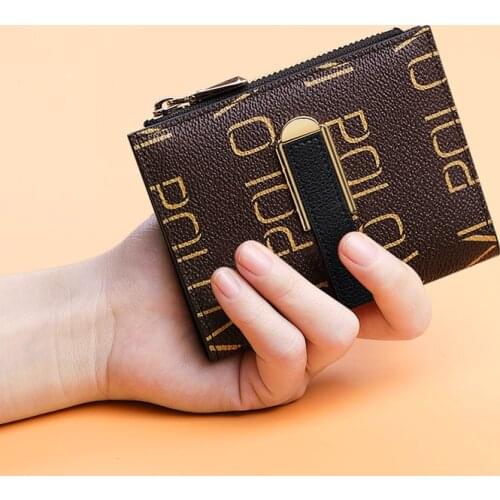 High grade brand womens short wallet fashion vertical card holder multi function pocket card cover