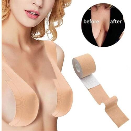 Hot Sale Body Invisible Bras Women Nipple Cover Push Up Sticky Bra DIY Breast Lift Tape Beige Black Bralettes Lift Boob Tape Bra