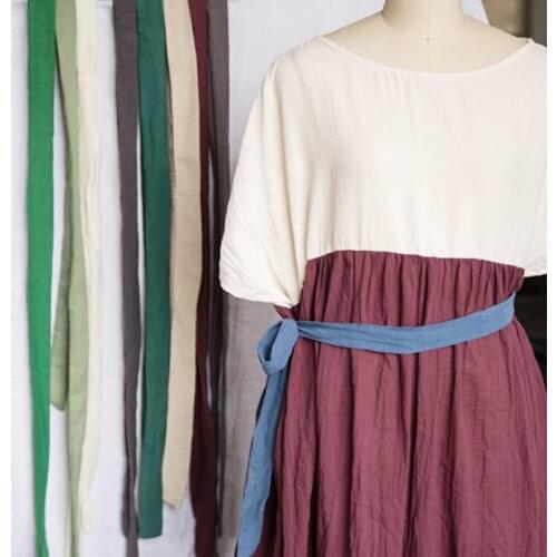 Johnature Cotton Linen Waist Belts For Women Solid Color Vintage Bandage