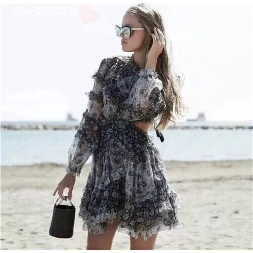 Summer Dress Ukraine 2019 Special Offer Top Fashion Bohemian A-line Women Dress Mini Summer Print Sexy Backless Tiered For