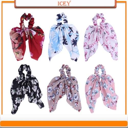 Hair accessories headband Korean temperament small flower bowknot ponytail streamer headband