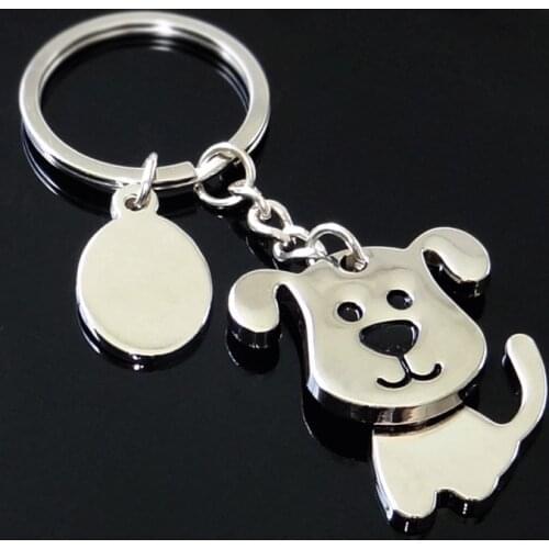 1pc Metal Dog Keychain Key Ring Fashion Animal Key Chain dog gift Car Key Holder Pendant Women Charm Key Ring Accessory