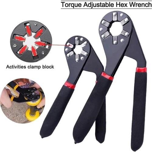 1 Pack Torque Spanner Tool Mini Wrench Open Car Repairing Tools Universal Adjustable Wrench 14 in 1 1/2, 9/16, 5/8,11/16, 3/4 In