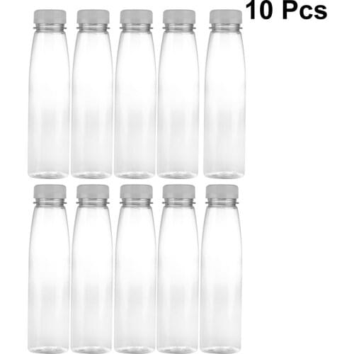 Liquid Water for Beverage Bottle Storage Bottles Transparent Plastic Bottles 10PCS