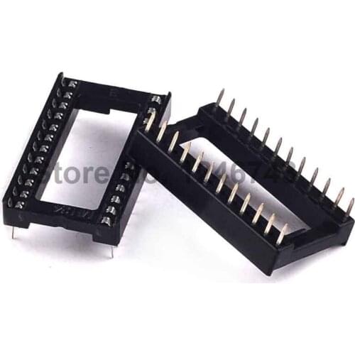 20PCS 24Pin 2.54mm Pitch DIP IC Sockets Square Pin