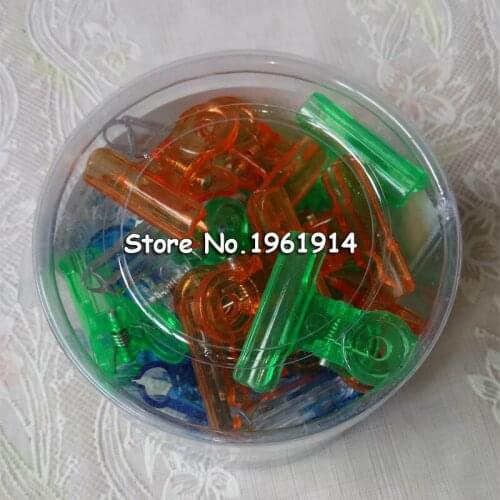 24pcs/lot 29mm Deli 9505 mix colored plastic round paper clips High quality transparent Kawaii Rilakkuma series Bookmark/Memo
