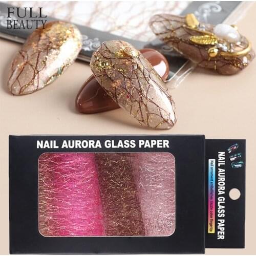 3D Mesh Nail Art Sticker Gold Silver Lace Hollow Net Line Nail Foil Design Manicure Decal Wraps Decorations Accessories AE048