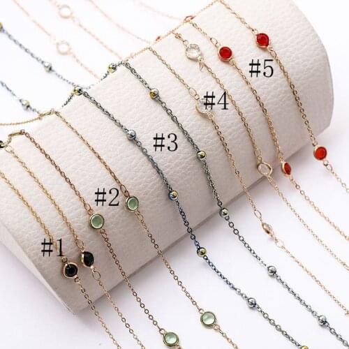 Birthday Stone Beads Chains Handmade Jewelry Copper Women Necklace Chain For DIY Women Jewelry 5m/roll Wholesale