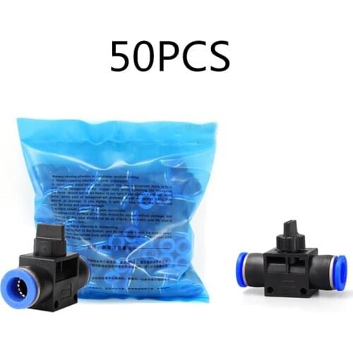 50pcs Pneumatic Fittings Hands Valves Fitting Speeds Switch Controller Air Water Tube Connector 4mm 6mm 8mm 10mm 12mm