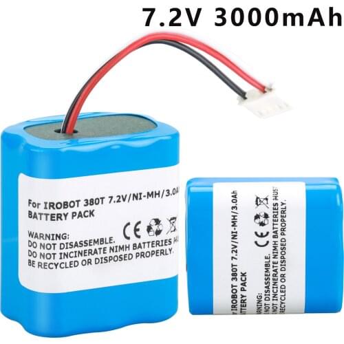 7.2V 3000mAh Battery for iRobot Roomba Braava 380 380T Mint 5200c Ni-MH 3000mAh 7.2v Rechargeable battery