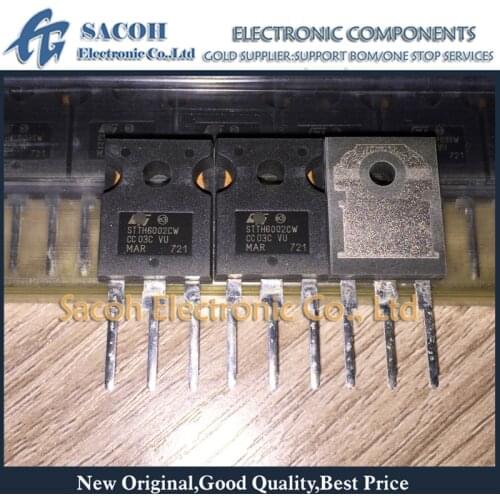 Free Shipping 10Pcs STTH6002CW STTH6002C STTH6006CW TO-247 60A 200V Fast Recovery Rectifier Diode