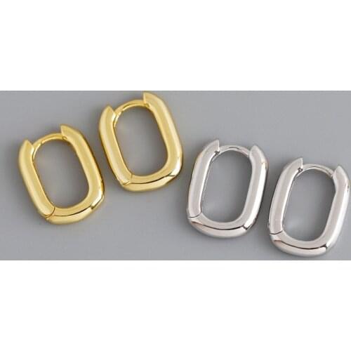 Gold Silver Color Stud Earrings Charm Women Trendy Jewelry Vintage Simple Geometric Rectangle Shaped Party Accessories Gifts