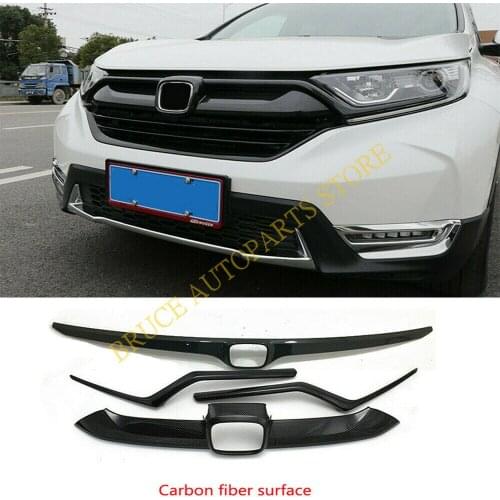 For Honda CRV 2017~2021 Carbon Fiber Front Hood Grille&Rear Trunk Moulding Trim Car modification