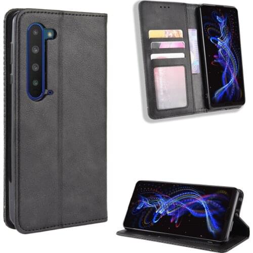 For Sharp Aquos R5G Case Luxury Flip PU Leather Wallet Magnetic Adsorption Case For Sharp Aquos R5G Protective Phone Bags