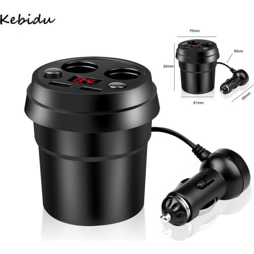 Dual USB 5V 3.1A car charger socket, multi-function digital display cigarette lighter shunt adapter with voltage LED display