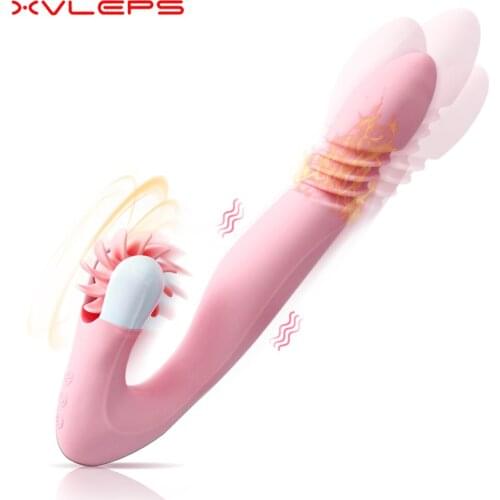 Xvleps Thrusting Dildo Vibrators for Women Adult Sex Tools Pussy Licking Toy Clitoris Stimulator Female Masturbator Machine