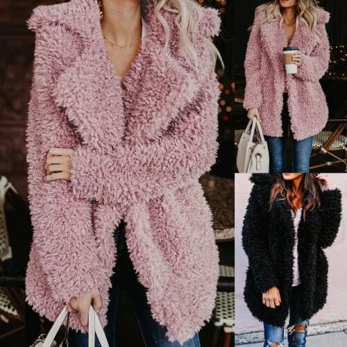 Fleece Faux Fur Coat Sweatshirts Cardigan Autumn Winter Coat 2020 Women Overcoat Plush Jacket Female Mujer Chaqueta Mujer Veste