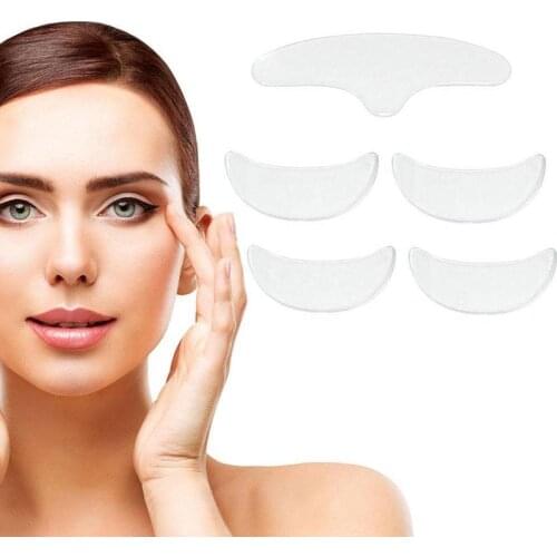 5Pcs/bag Anti Wrinkle Eye Face Pad Reusable Face Lifting Silicone Overnight Invisible Remove Lines Beauty Tool