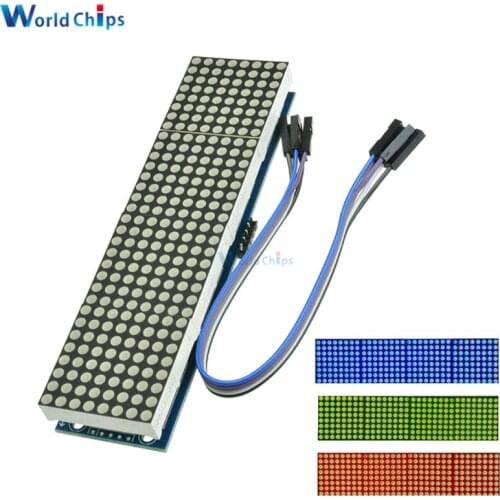 MAX7219 LED Microcontroller 4 In 1 Display With 5P Line Dot Matrix Control Module for Arduino 8 x 8 Dot 5V Common Cathode