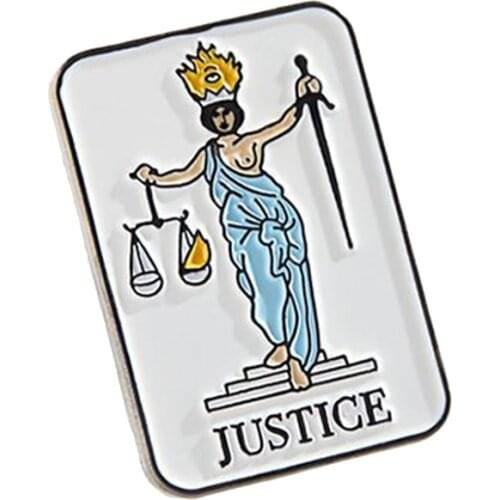 Justice tarot lapel pin