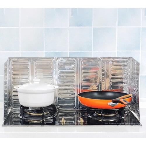 Kitchen Splash Proof Baffle Foldable Oil Splash Screen Cover Shield Guard Aluminium Foil Plate for Gas Stove A1