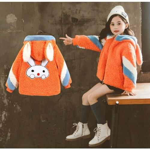 Lambswool Thicken Jacket Spring Autumn Coat Outerwear Top Children Clothes School Kids Costume Teenage Girl Clothing