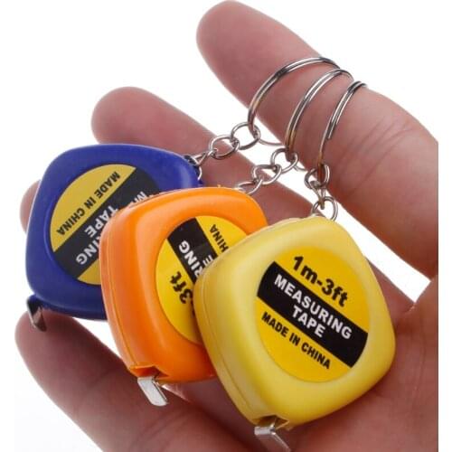 Easy Retractable Ruler Tape Measure Mini Portable Pull Ruler Keychain 1m/3ft