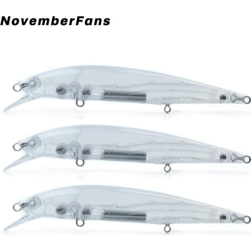 NovemberFans 20pcs/lot 14cm 16g Unpainted Minnow Hard Baits Floating Fake Artificial Wobblers Blank Fishing Lures Tackle