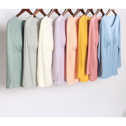 New Modal Cross Breastfeeding Confinement Clothes Maternity Wear Long Sleeve Plus size Home Wear Pajamas Nursing top T0105