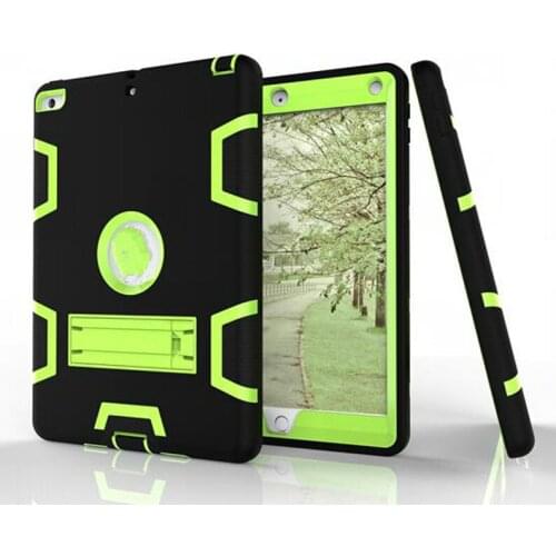 New Safe Kids Armor Case For iPad 9.7 2018 6th Generation with Kids Safe Silicon PC Back cover For ipad 9.7 2017 case+film+pen