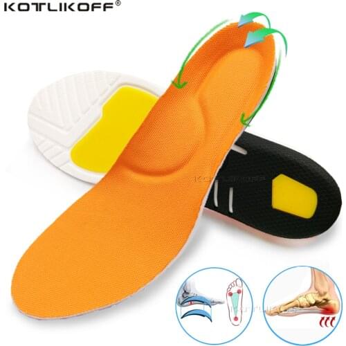 KOTLIKOFF Orthopedic Insoles For Shoes Elastic Shock Absorbing Shoe Insoles Foot Arch Support Massage Plantar Fasciitis Pad