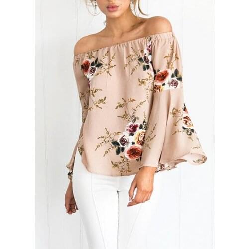 Sexy off shoulder ruffle bow blouse shirt 2019 Summer style flare sleeve summer tops Elegant party women blouses blusas plus siz
