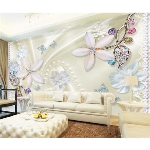 Custom Any Size Mural Wallpaper Background Photography Color Butterfly Crystal Diamonds Bathroom Wall Painting for Living Room