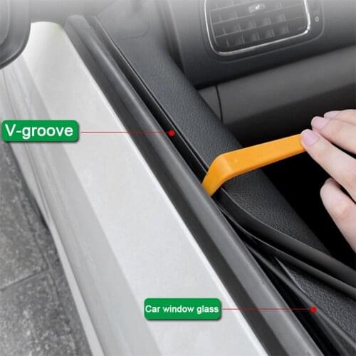 1/2/3/4M Car Styling Door Window Glass Universal DIY Rubber V Type Sealing Strip Sticker Soundproofing Auto External Accessories