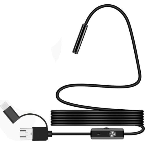 5.5mm Micro USB Type-c USB 3-in-1 Computer Endoscope Borescope Tube Waterproof USB Inspection Video Camera For Android