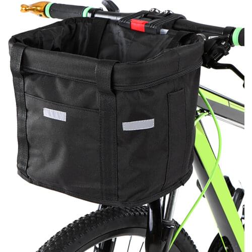 Lixada Bicycle Front Basket Removable Waterproof Bike Handlebar Canvas Basket Pet Carrier Frame Bag Bicycle