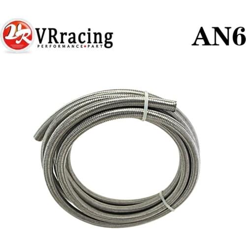 VR - AN6 6AN AN -6 (8.6MM / 11/32" ID) STAINLESS STEEL BRAIDED Racing Hose Fuel Oil Line 5 METER/5M VR7112