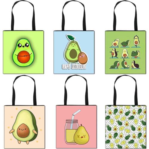Funny Avocado Shoulder Bags Women Totes Ladies Storage Bags for Travel Girls Handbags Cute Shopping Bag Gift