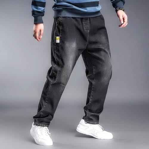 Plus Size 6XL 5XL XXXXL Fashoin Blue Jeans 2020 Vintage Straight Pants Harajuku Jeans Wide Leg Jeans High Quality Denim Pants