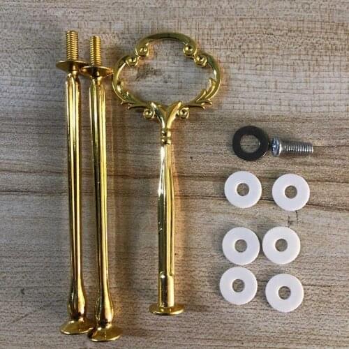 1 Sets 2 Or 3 Tier Cake Plate Stand(Plate Not Include) Handle Crown Fitting Metal Wedding Party Silver/Golden Drop Shipping