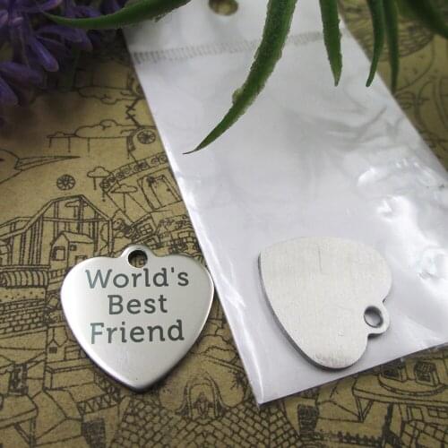 20pcs--"Worlds best Friend"stainless steel charms 5 styles for choosing DIY Charms for necklace bracelets