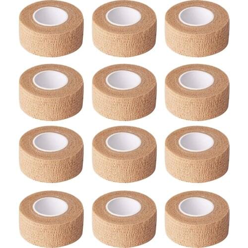 12 Rolls Medical Therapy Self-Adhesive Tape Adhesive Wrap Bandage First Aid Kit Pet Elastic Bandage for Sports, Wrist and Ankle