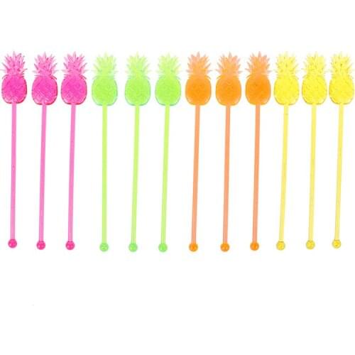 12pcs/lot 17cm Coffee Wine Muddler Puddler Barware Pineapple Cocktail Swizzle Sticks Stirrer Bar Tools Products