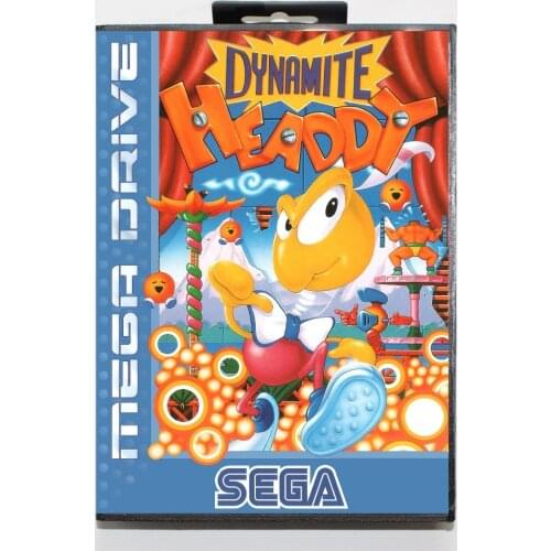 16 bit Sega MD game Cartridge with Retail box - Dynamite Headdy game card for Megadrive Genesis system
